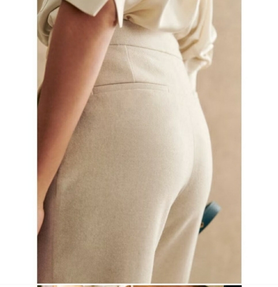 Sezane Martin Trousers wool blend in ecru size 40/8 - Picture 2 of 10